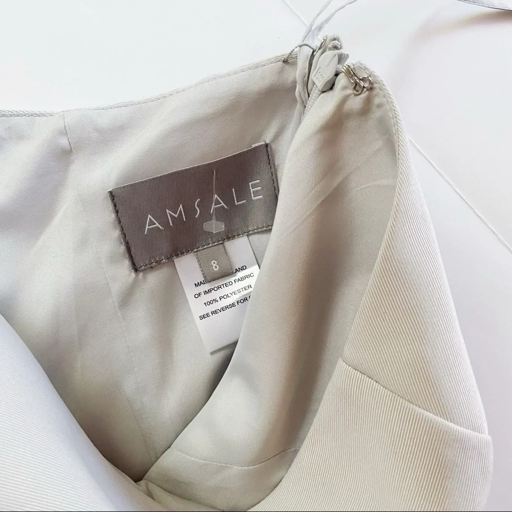 NEW Amsale Dress Cecilia Platinum Sleeveless - Picture 9 of 10